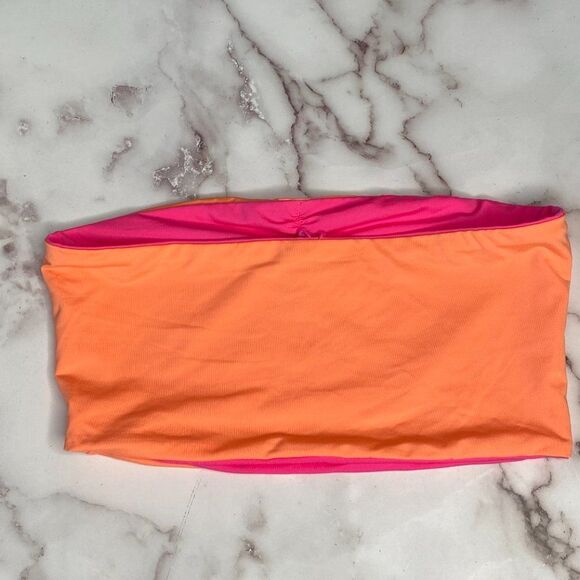 HURLEY Pink & Orange Reversible Bandeau Bikini Top | Size: S - Picture 7 of 7